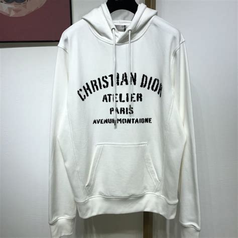 Dior Oversized Flowers Hooded Sweatshirt In White 